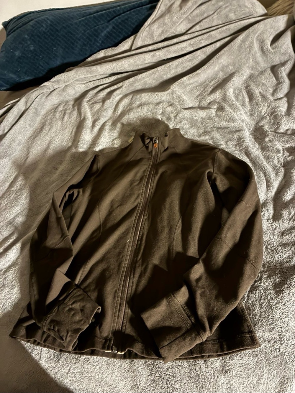 Vintage Brown Full-Zip Fleece Jacket